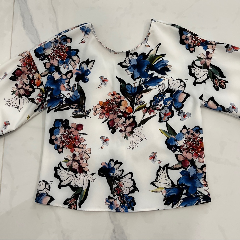 ZARA Floral Top Women XS